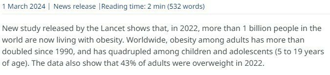 Obesity Statistics WHO